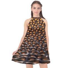 Digital Blasphemy Honeycomb Halter Neckline Chiffon Dress  by BangZart