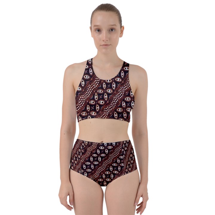 Art Traditional Batik Pattern Bikini Swimsuit Spa Swimsuit 