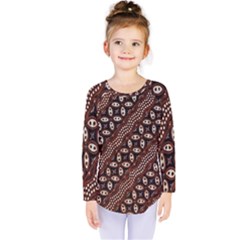 Art Traditional Batik Pattern Kids  Long Sleeve Tee