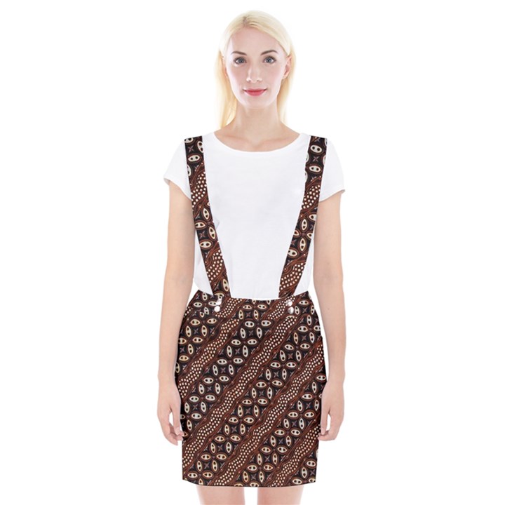 Art Traditional Batik Pattern Braces Suspender Skirt