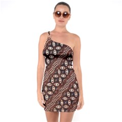 Art Traditional Batik Pattern One Soulder Bodycon Dress