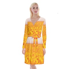 Beer Alcohol Drink Drinks Long Sleeve Velvet Front Wrap Dress