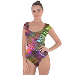 Technology Circuit Computer Short Sleeve Leotard 