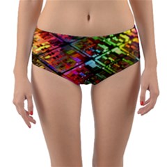 Technology Circuit Computer Reversible Mid-waist Bikini Bottoms