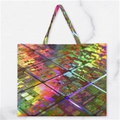 Technology Circuit Computer Zipper Large Tote Bag by BangZart