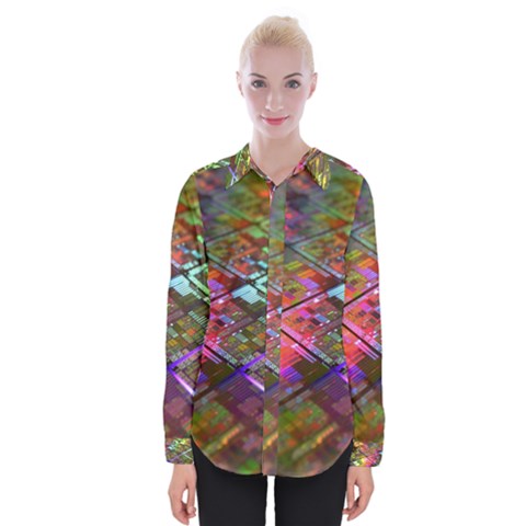 Technology Circuit Computer Womens Long Sleeve Shirt by BangZart