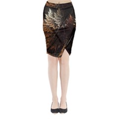 Fractalius Abstract Forests Fractal Fractals Midi Wrap Pencil Skirt