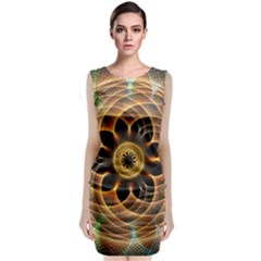 Mixed Chaos Flower Colorful Fractal Classic Sleeveless Midi Dress