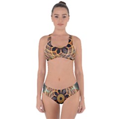 Mixed Chaos Flower Colorful Fractal Criss Cross Bikini Set by BangZart