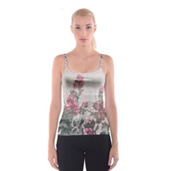 Shabby Chic Style Floral Photo Spaghetti Strap Top