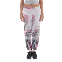 Shabby Chic Style Floral Photo Women s Jogger Sweatpants