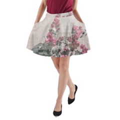 Shabby Chic Style Floral Photo A-line Pocket Skirt by dflcprintsclothing