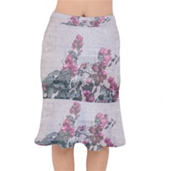 Shabby Chic Style Floral Photo Mermaid Skirt