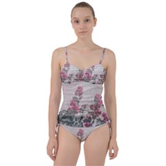 Shabby Chic Style Floral Photo Sweetheart Tankini Set