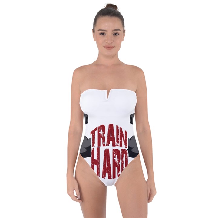 Train hard Tie Back One Piece Swimsuit