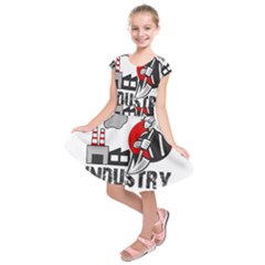 Industry Worker  Kids  Short Sleeve Dress by Valentinaart