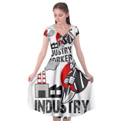 Industry Worker  Cap Sleeve Wrap Front Dress by Valentinaart