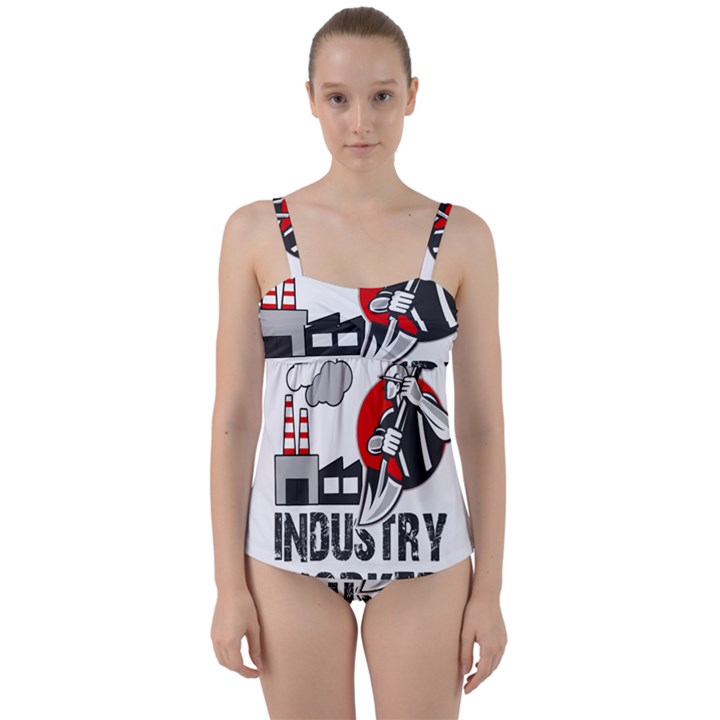 Industry worker  Twist Front Tankini Set