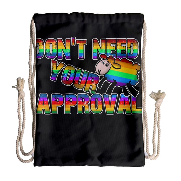 Dont need your approval Drawstring Bag (Large)