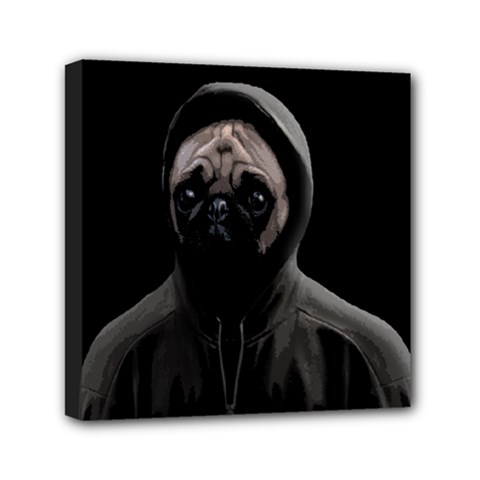 Gangsta Pug Mini Canvas 6  X 6  by Valentinaart