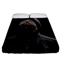 Gangsta Pug Fitted Sheet (california King Size) by Valentinaart