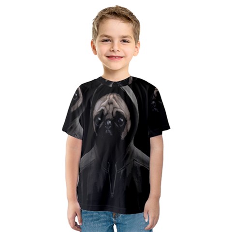 Gangsta Pug Kids  Sport Mesh Tee by Valentinaart