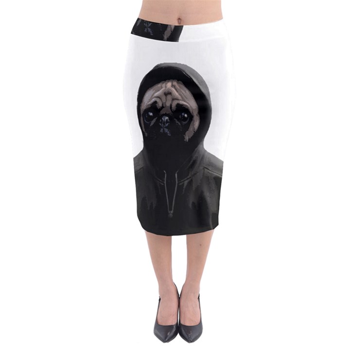 Gangsta pug Midi Pencil Skirt