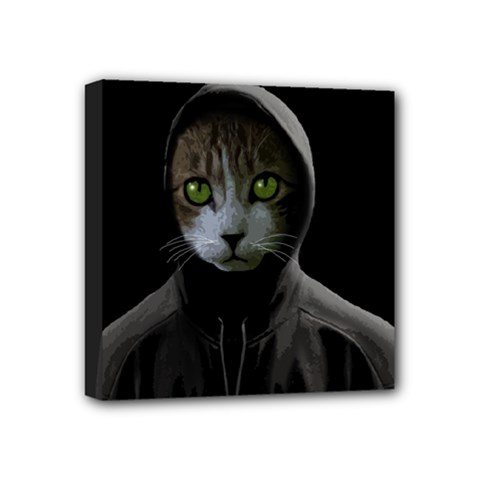 Gangsta Cat Mini Canvas 4  X 4  by Valentinaart