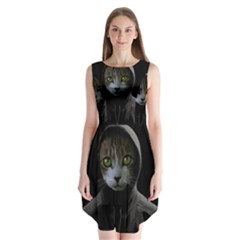 Gangsta Cat Sleeveless Chiffon Dress   by Valentinaart