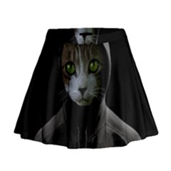 Gangsta Cat Mini Flare Skirt