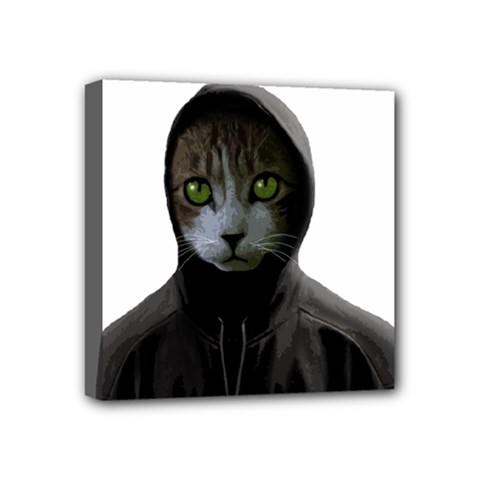 Gangsta Cat Mini Canvas 4  X 4  by Valentinaart