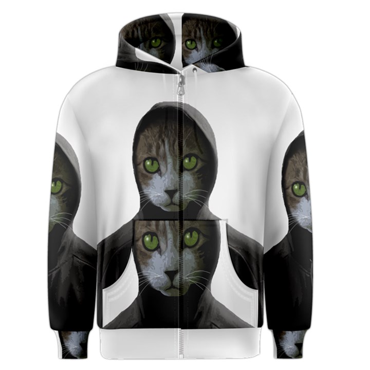 Gangsta cat Men s Zipper Hoodie