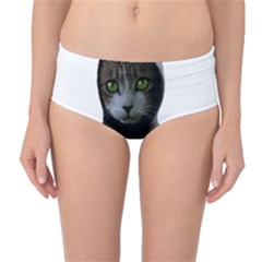 Gangsta Cat Mid-waist Bikini Bottoms by Valentinaart