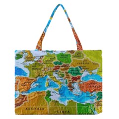 World Map Medium Zipper Tote Bag by BangZart