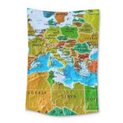 World Map Small Tapestry by BangZart