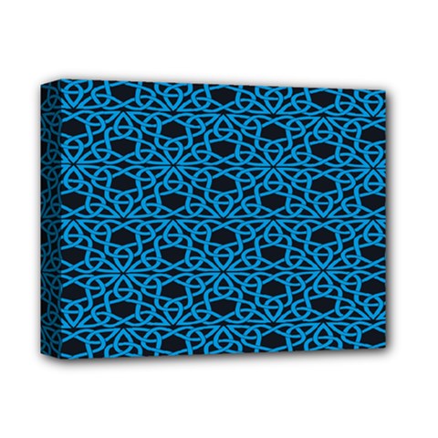 Triangle Knot Blue And Black Fabric Deluxe Canvas 14  X 11 