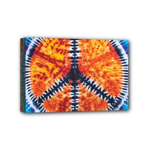 Tie Dye Peace Sign Mini Canvas 6  X 4  by BangZart