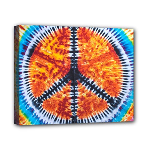 Tie Dye Peace Sign Canvas 10  X 8  by BangZart