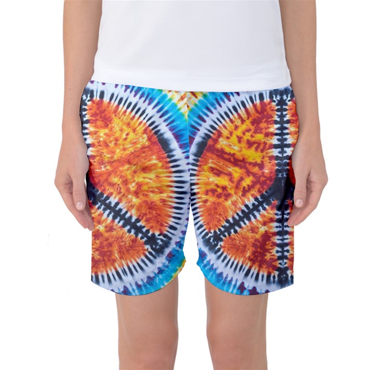 Tie Dye Peace Sign Women s Basketball Shorts