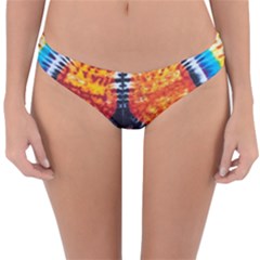 Tie Dye Peace Sign Reversible Hipster Bikini Bottoms by BangZart