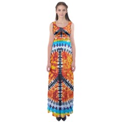 Tie Dye Peace Sign Empire Waist Maxi Dress by BangZart