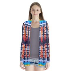 Tie Dye Peace Sign Drape Collar Cardigan by BangZart