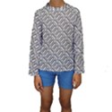 Grey Diamond Metal Texture Kids  Long Sleeve Swimwear View1