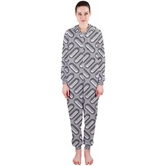 Grey Diamond Metal Texture Hooded Jumpsuit (ladies) 