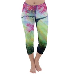 Forests Stunning Glimmer Paintings Sunlight Blooms Plants Love Seasons Traditional Art Flowers Sunsh Capri Winter Leggings  by BangZart