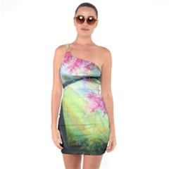 Forests Stunning Glimmer Paintings Sunlight Blooms Plants Love Seasons Traditional Art Flowers Sunsh One Soulder Bodycon Dress by BangZart