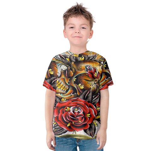 Flower Art Traditional Kids  Cotton Tee by BangZart