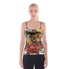 Flower Art Traditional Spaghetti Strap Top