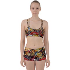 Flower Art Traditional Women s Sports Set