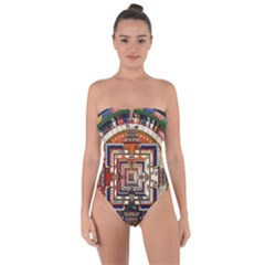 Colorful Mandala Tie Back One Piece Swimsuit